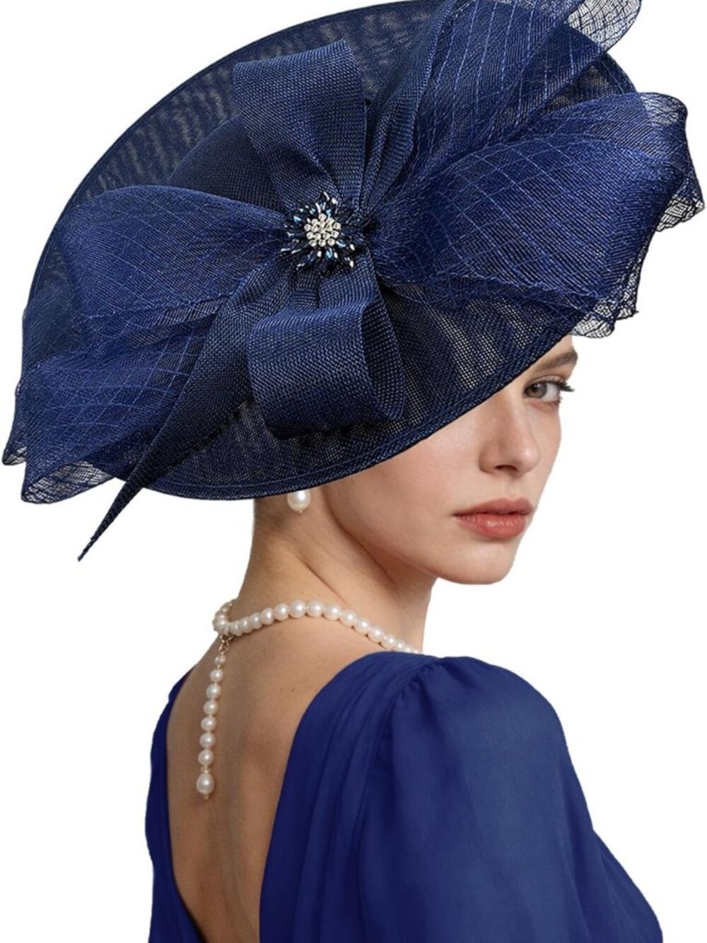 Women's Wide Brim Fascinator Hat - Vintage Tea Party & Derby Headwear